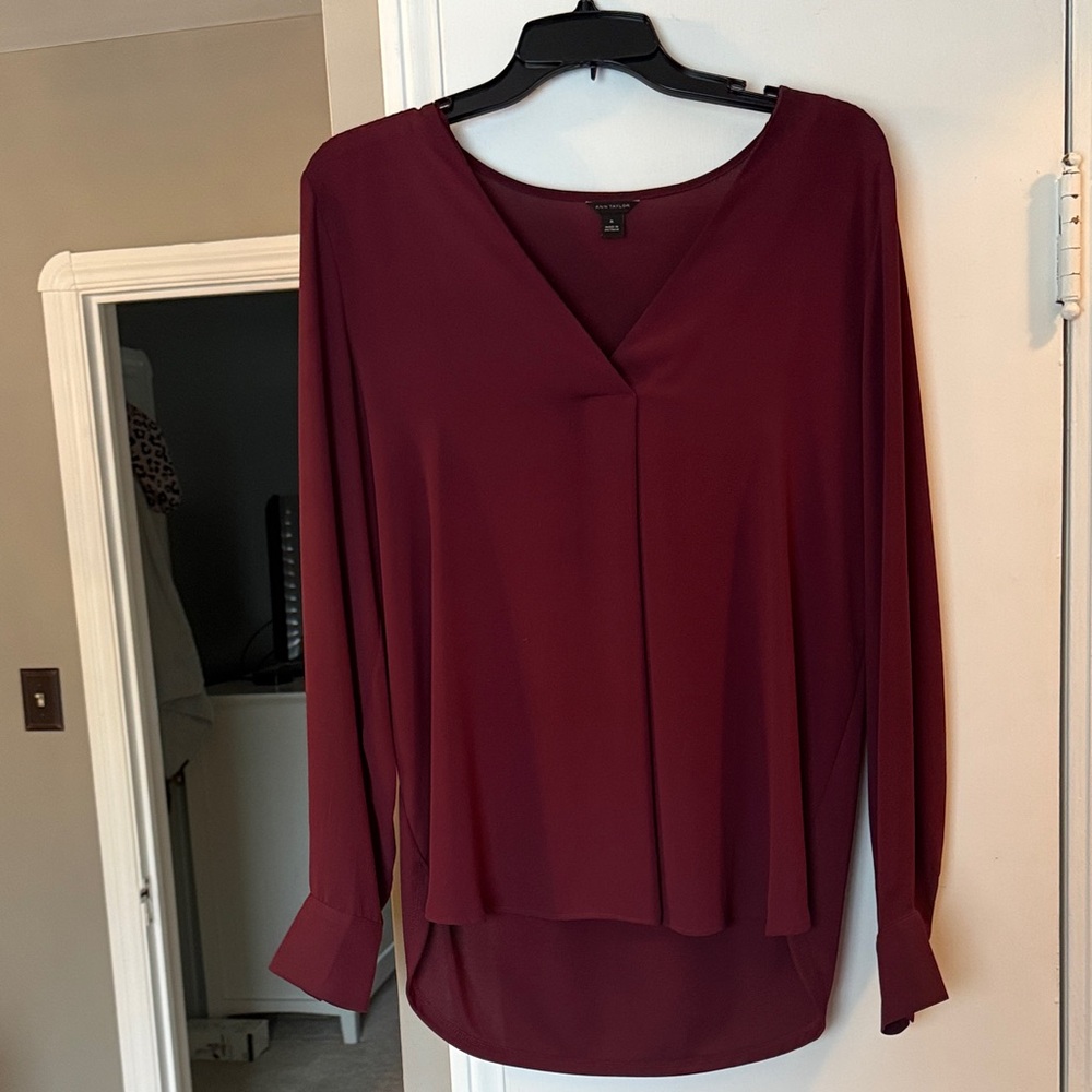 Ann Taylor Deep Burgundy Blouse